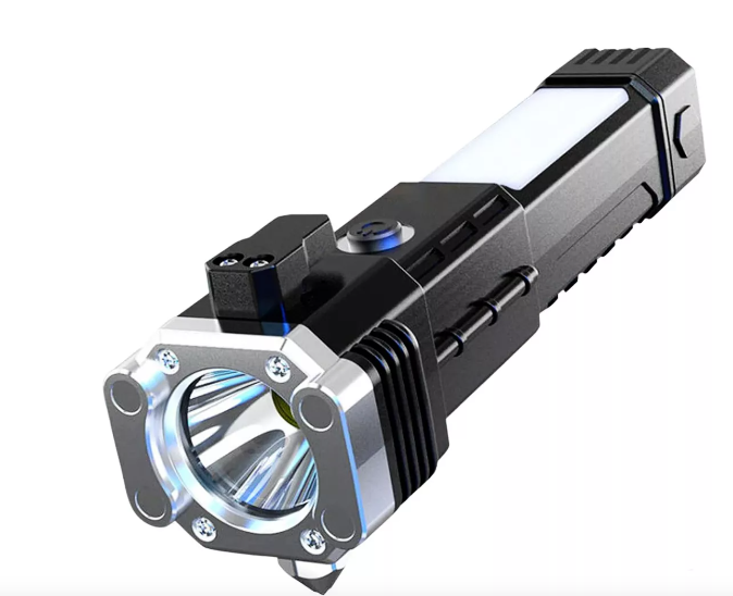 Dúo Linterna Led Recargable con Martillo